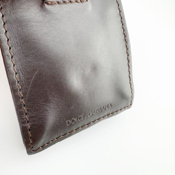 Dolce & Gabbana Vintage Leather Pouch Small Clutch with Silver Clasp - Picture 9 of 11